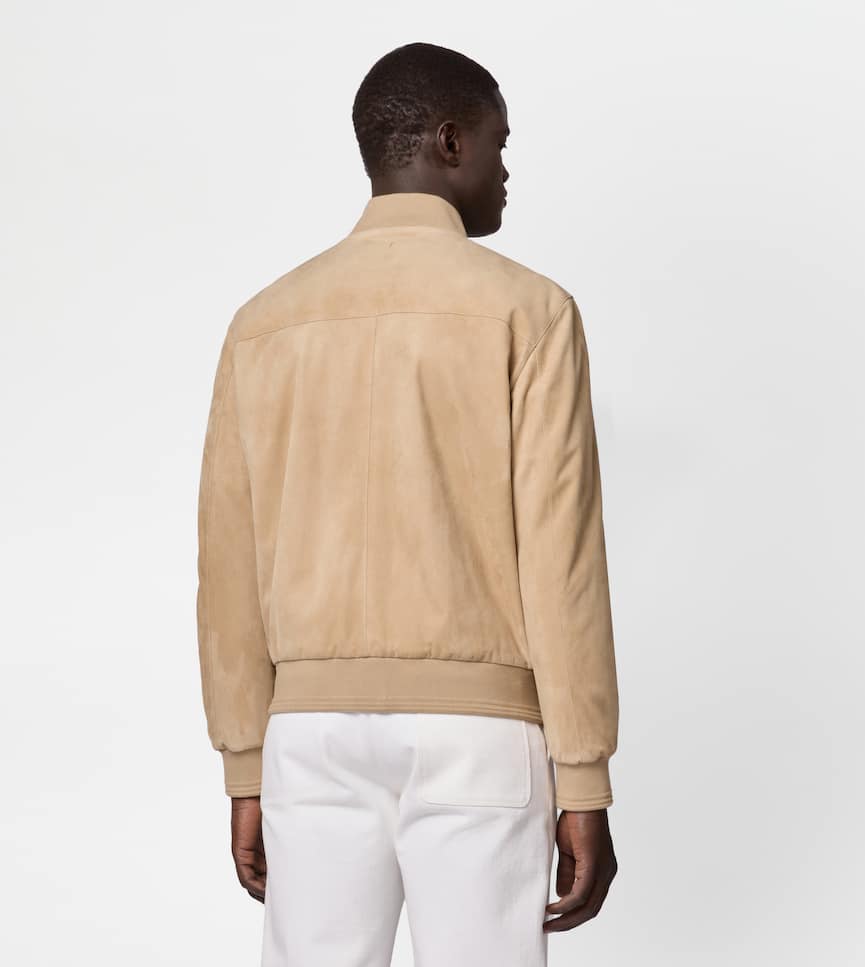 Pashmy Bomber Jacket in Suede - On body