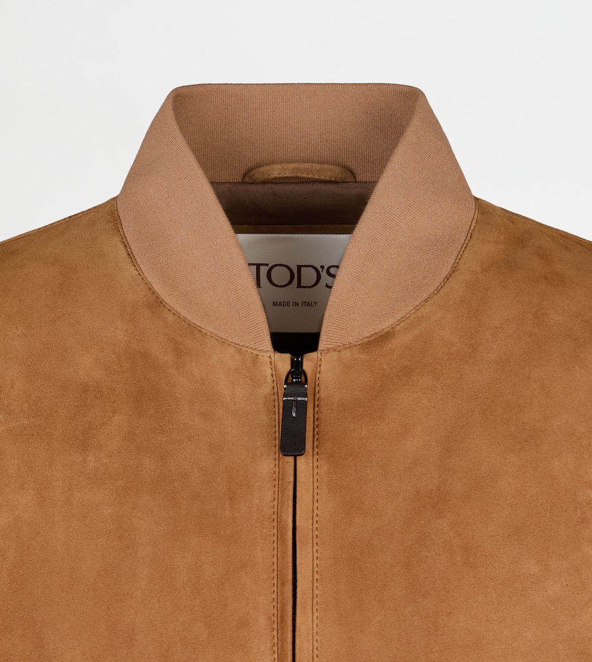 Pashmy Bomber Jacket in Suede - Detailing