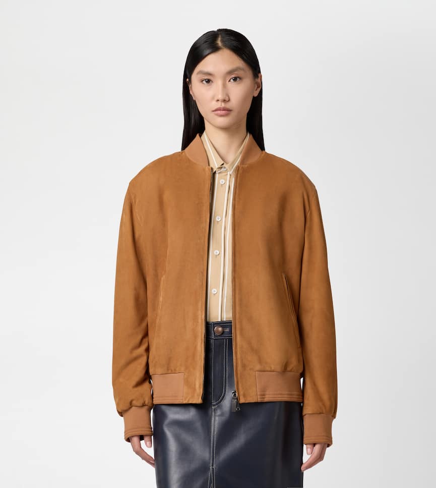 Pashmy Bomber Jacket in Suede - undefined