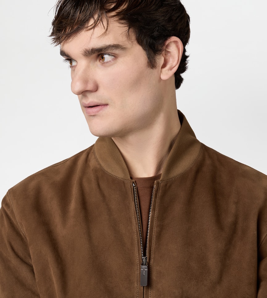 Pashmy Bomber Jacket in Suede - Detailing