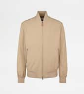 Bomber Jacket in Technical Fabric-BEIGE