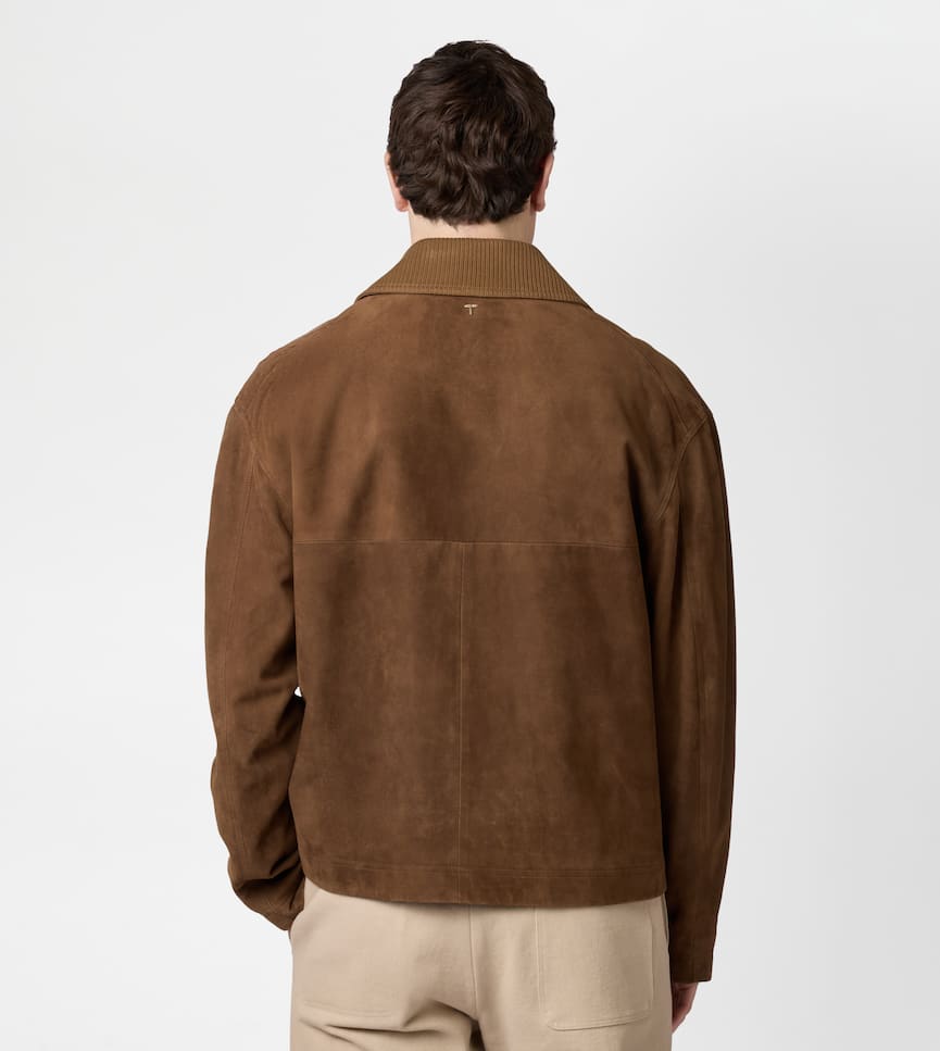 Pashmy Coach Jacket in Suede - On body