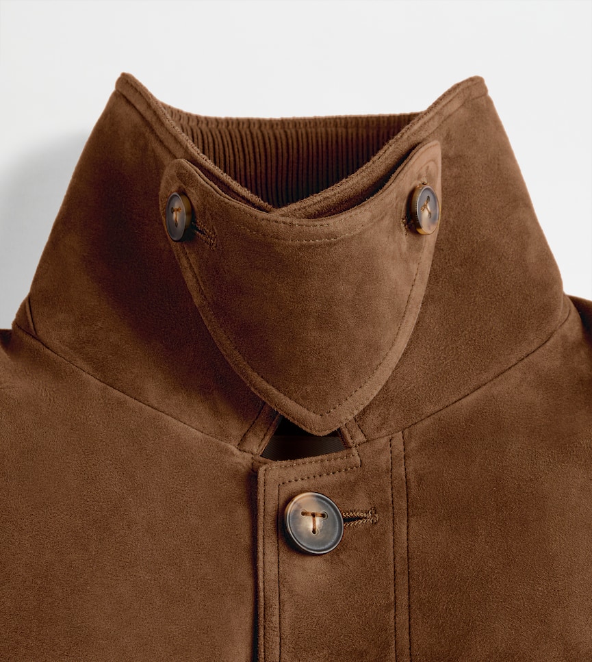 Pashmy Coach Jacket in Suede - Detailing