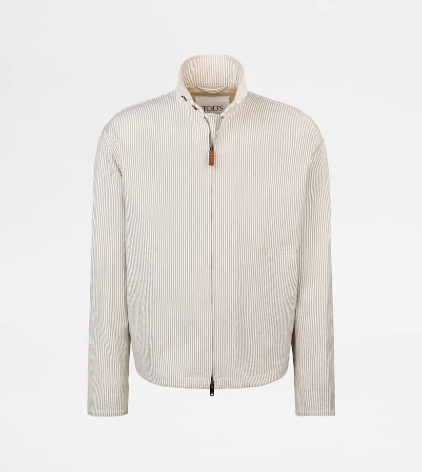 Short Jacket in Seersucker Cotton - Front view