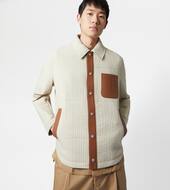 Quilted Overshirt-BROWN