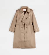 Trench Coat in Wool-BEIGE