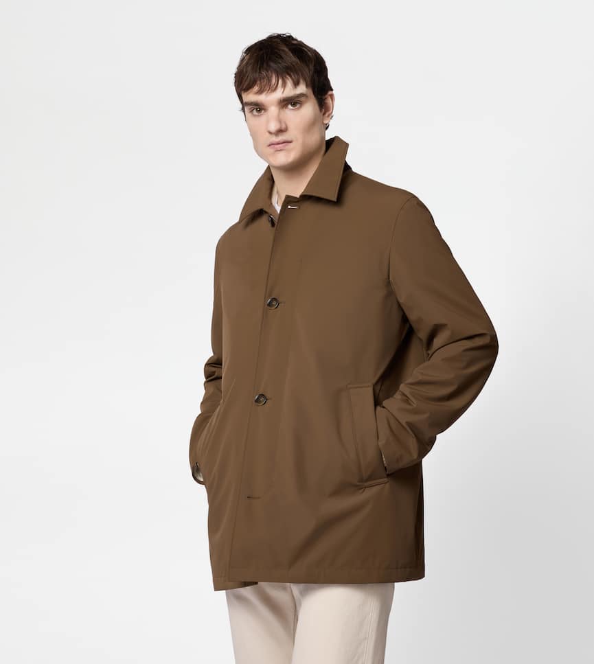 Car Coat in Stretch Nylon - On body