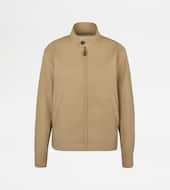 Bomber in Cotone Tecnico-MARRONE