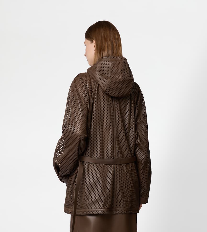 Windbreaker in Perforated Leather - On body