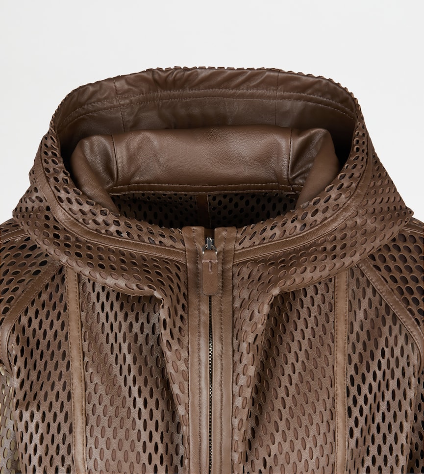 Windbreaker in Perforated Leather - Detailing