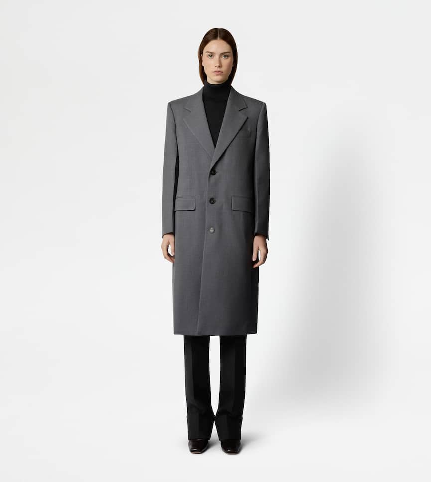 Coat in Wool - On body, front view