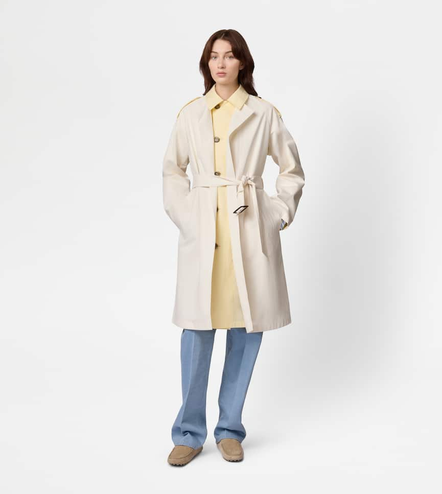 2-in1 Trench Coat in Cotton - On body, front view