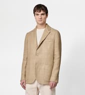 Blazer in Silk Blend Linen-BEIGE