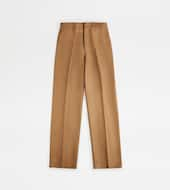 Trousers in Cotton-BROWN