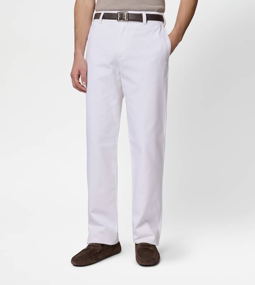 Relaxed Fit Chino Trousers in Cotton - On body