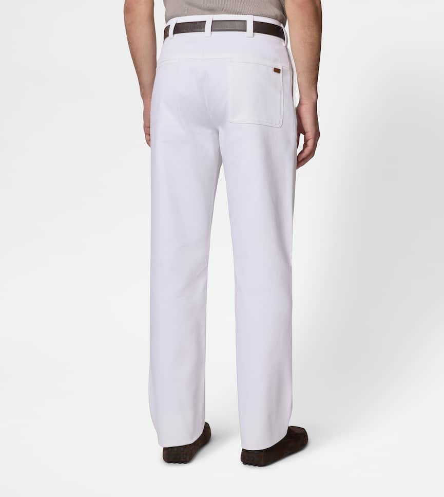 Relaxed Fit Chino Trousers in Cotton - On body