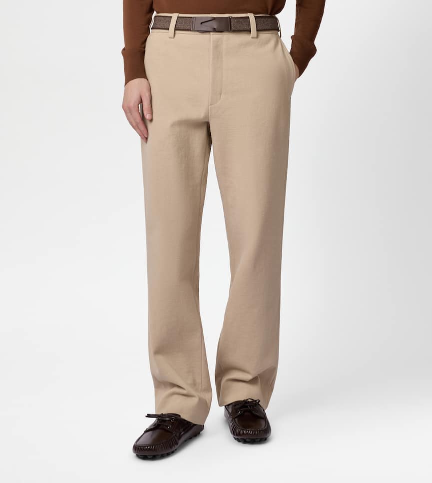 Relaxed Fit Chino Trousers in Cotton - On body