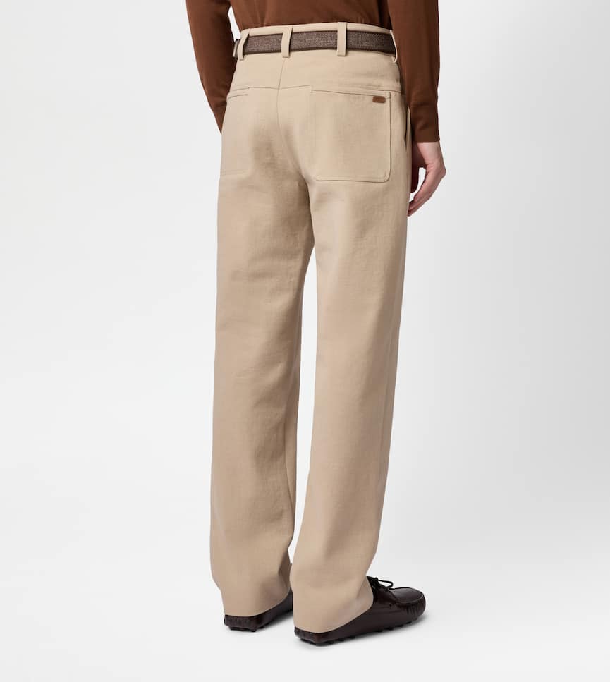 Relaxed Fit Chino Trousers in Cotton - On body