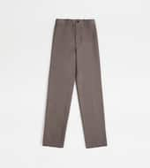 Trousers in Wool-BROWN