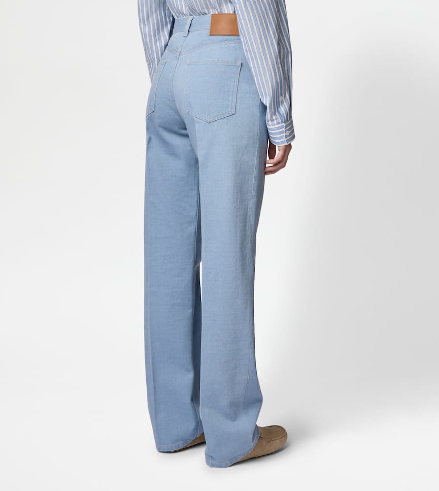 5 Pocket Trousers in Denim - On body