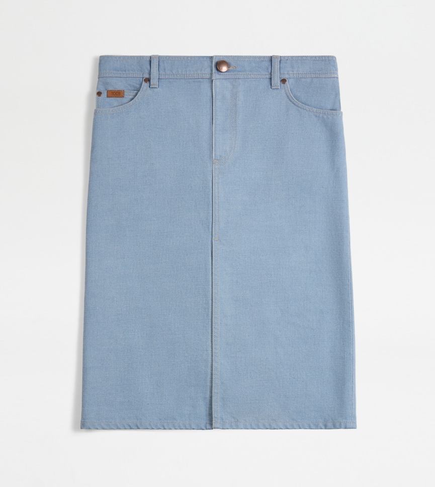 5 Pocket Skirt in Denim - Front view