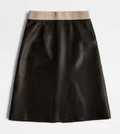 Skirt in Leather-BLACK