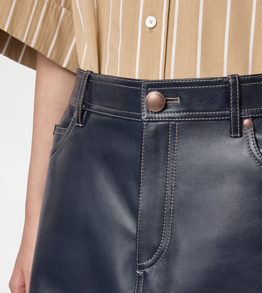 5-Pocket-Rock aus Leder - Detail