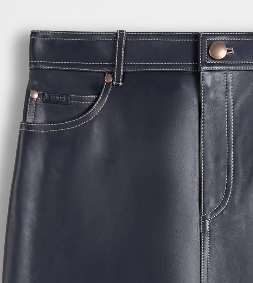 5-Pocket-Rock aus Leder - Detail