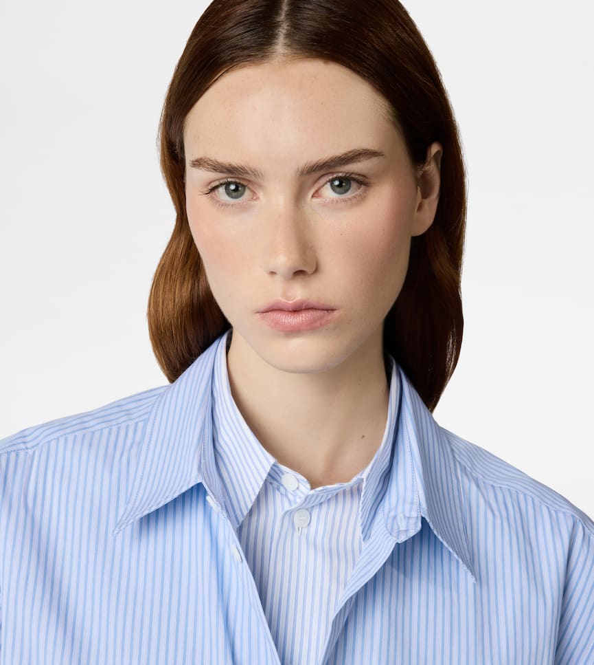 Double Collar Shirt in Poplin - Detailing