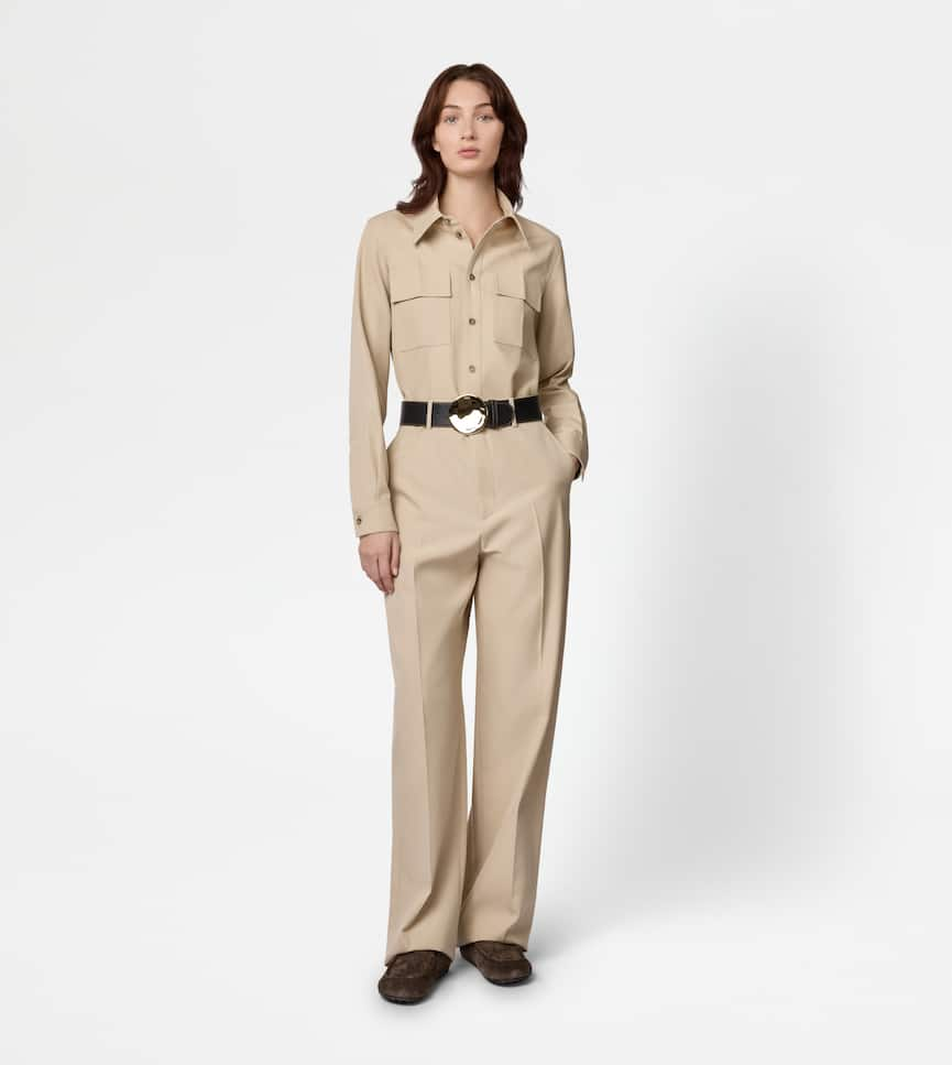 Shirt in Gabardine - On body, front view