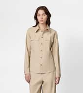 Shirt in Gabardine-BROWN