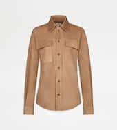 Pashmy Shirt in Suede-BEIGE