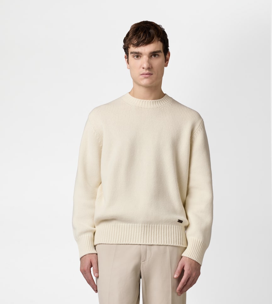 Cashmere Blend Round-neck Jumper - On body