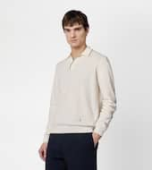 Polo Shirt in Cotton Knit-OFF WHITE