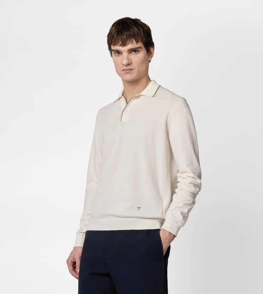 Polo Shirt in Cotton Knit - On body