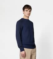 Silk Blend Round-neck Jumper-BLUE