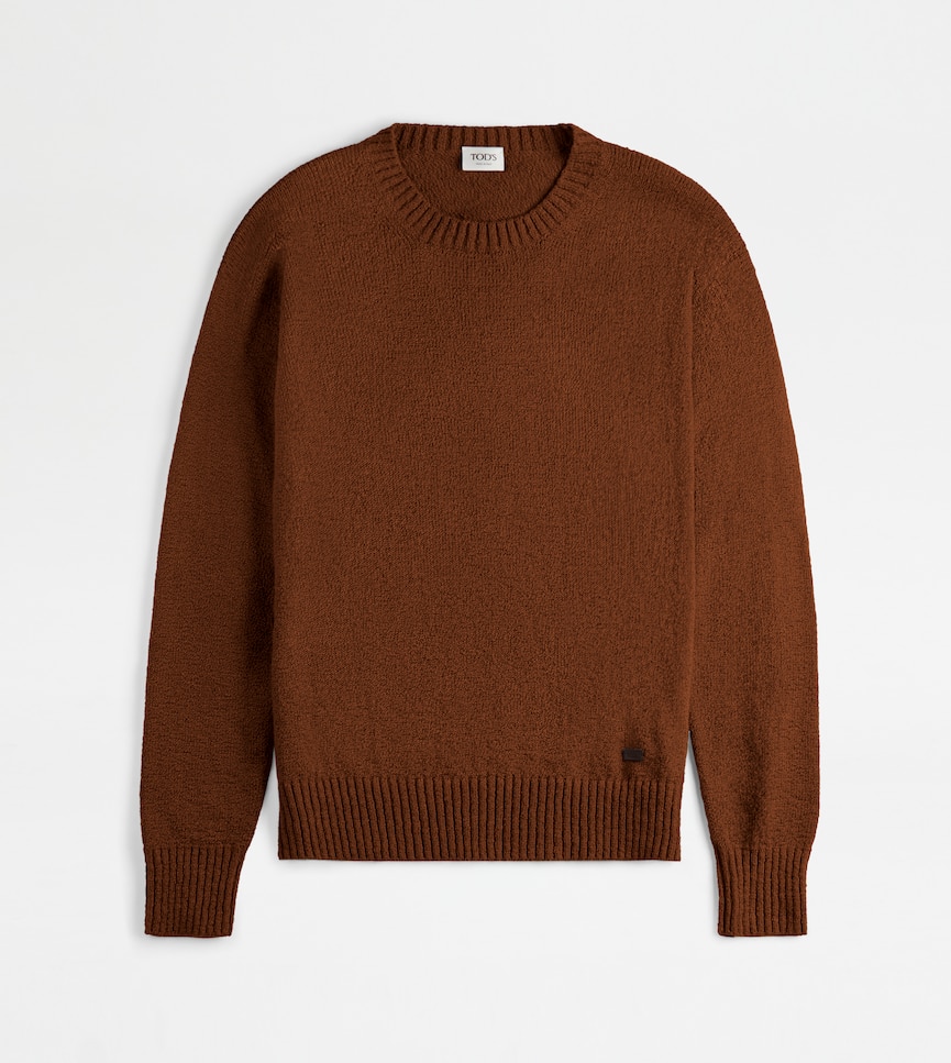 Round-neck Jumper in Cotton - Front view