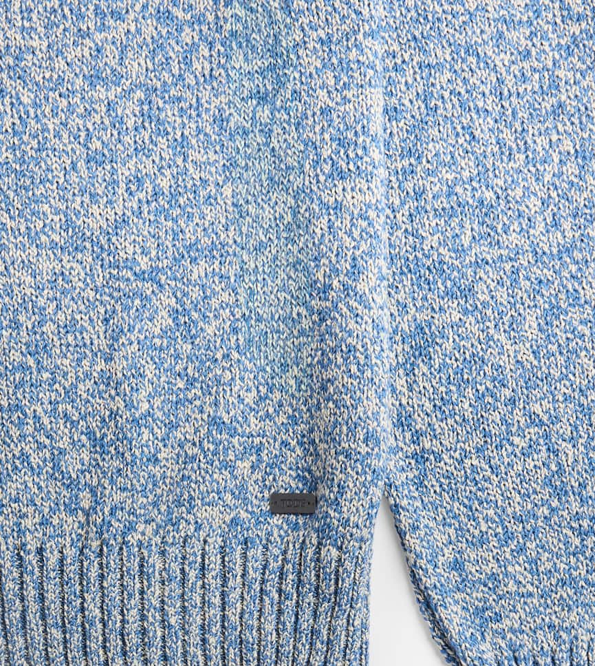 Round-neck Jumper in Mouliné Cotton - Detailing