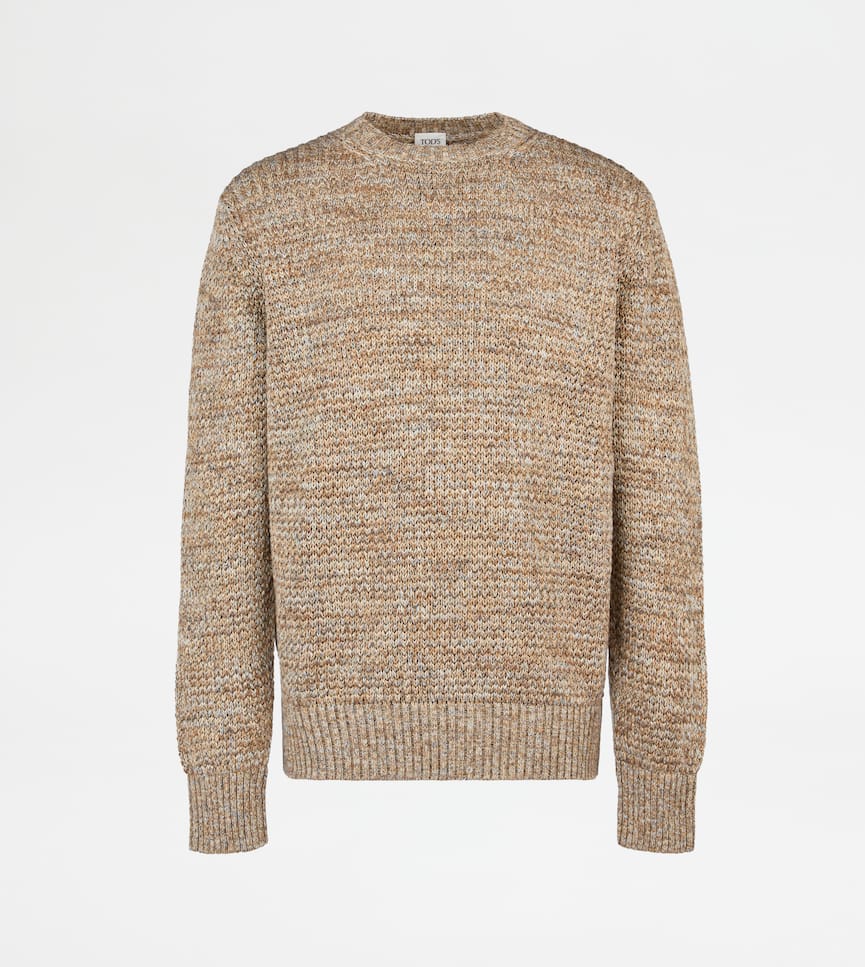 Linen Blend Mouliné Jumper - Front view