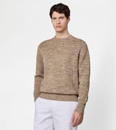 Linen Blend Mouliné Jumper-BEIGE