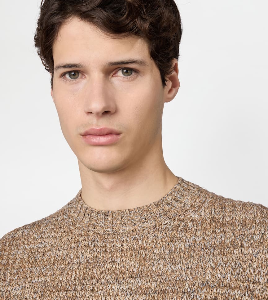 Linen Blend Mouliné Jumper - Detailing