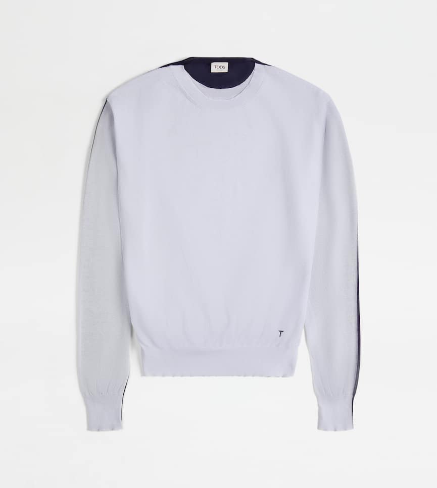 Round-neck Jumper in Cotton - Front view