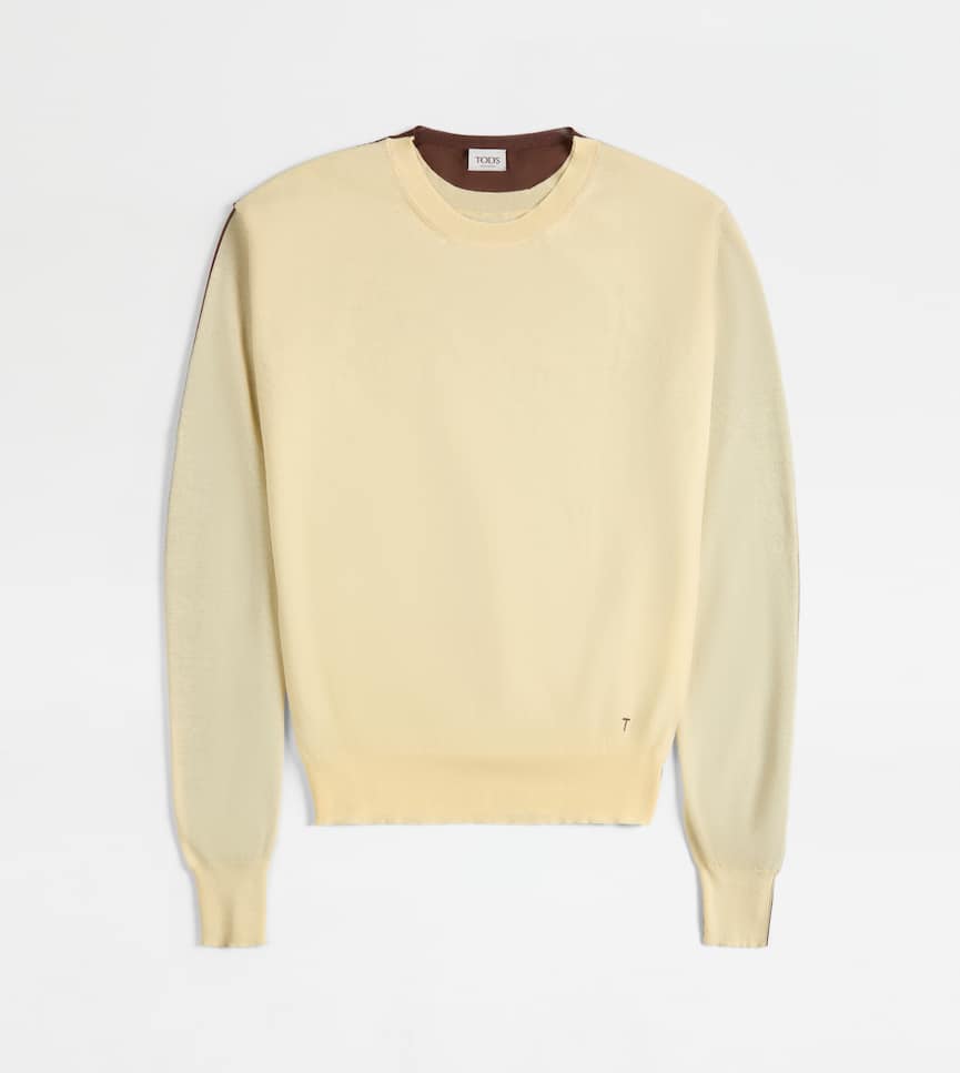 Round-neck Jumper in Cotton - Front view