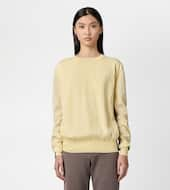 Round-neck Jumper in Cotton-YELLOW, BROWN