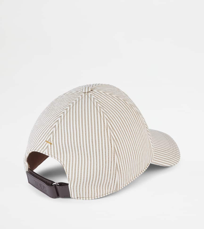 Baseball Cap in Seersucker Cotton - Rear view