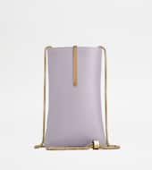 Phone Holder in Leather Medium-VIOLET