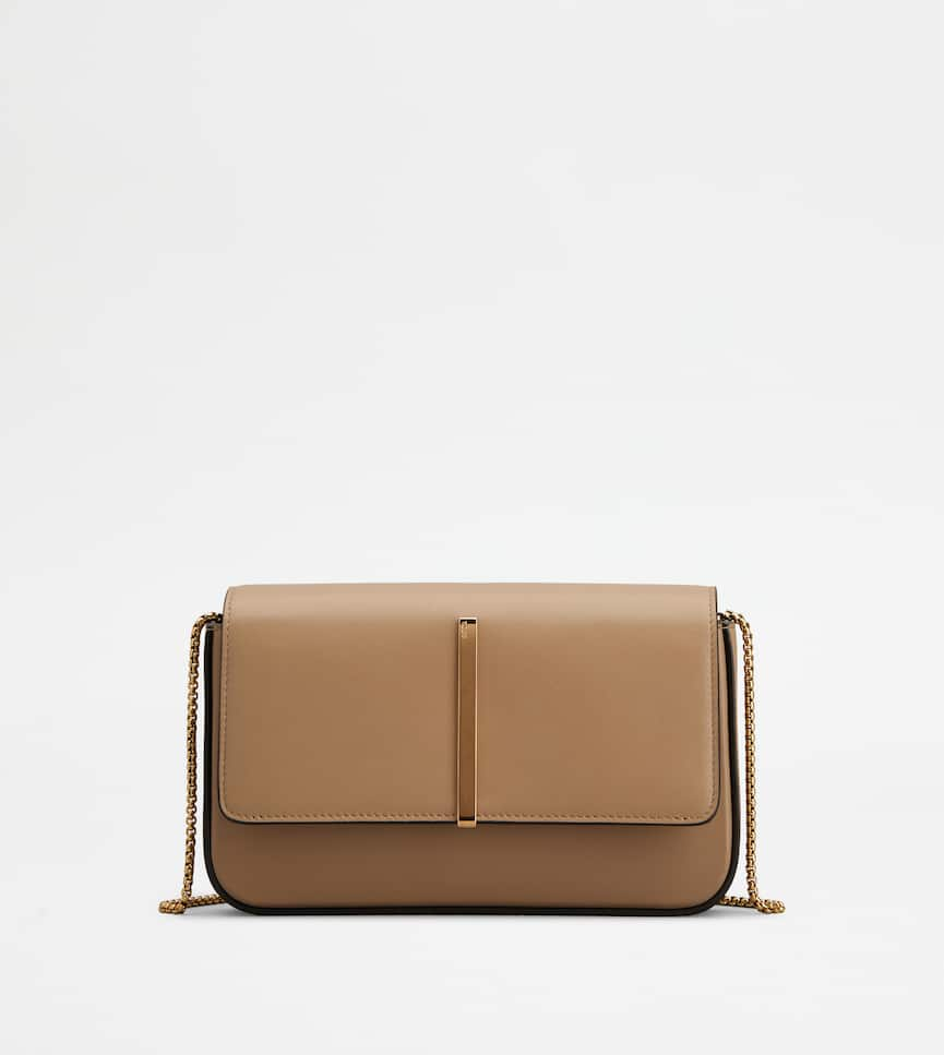 Mini Flap Bag in Leather - Front view