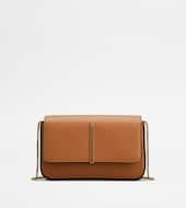 Mini Flap Bag in Leather-BROWN