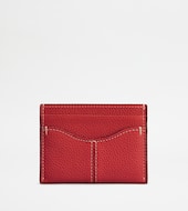 Card Holder in Leather-RED