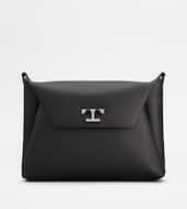 Document Holder Pouch in Leather-BLACK